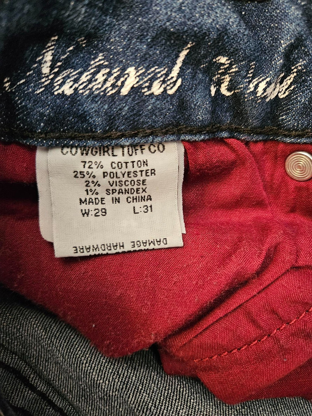 Women's Cowgirl Tuff Sport Jeans Size 29 x 31 bootcut natural waist