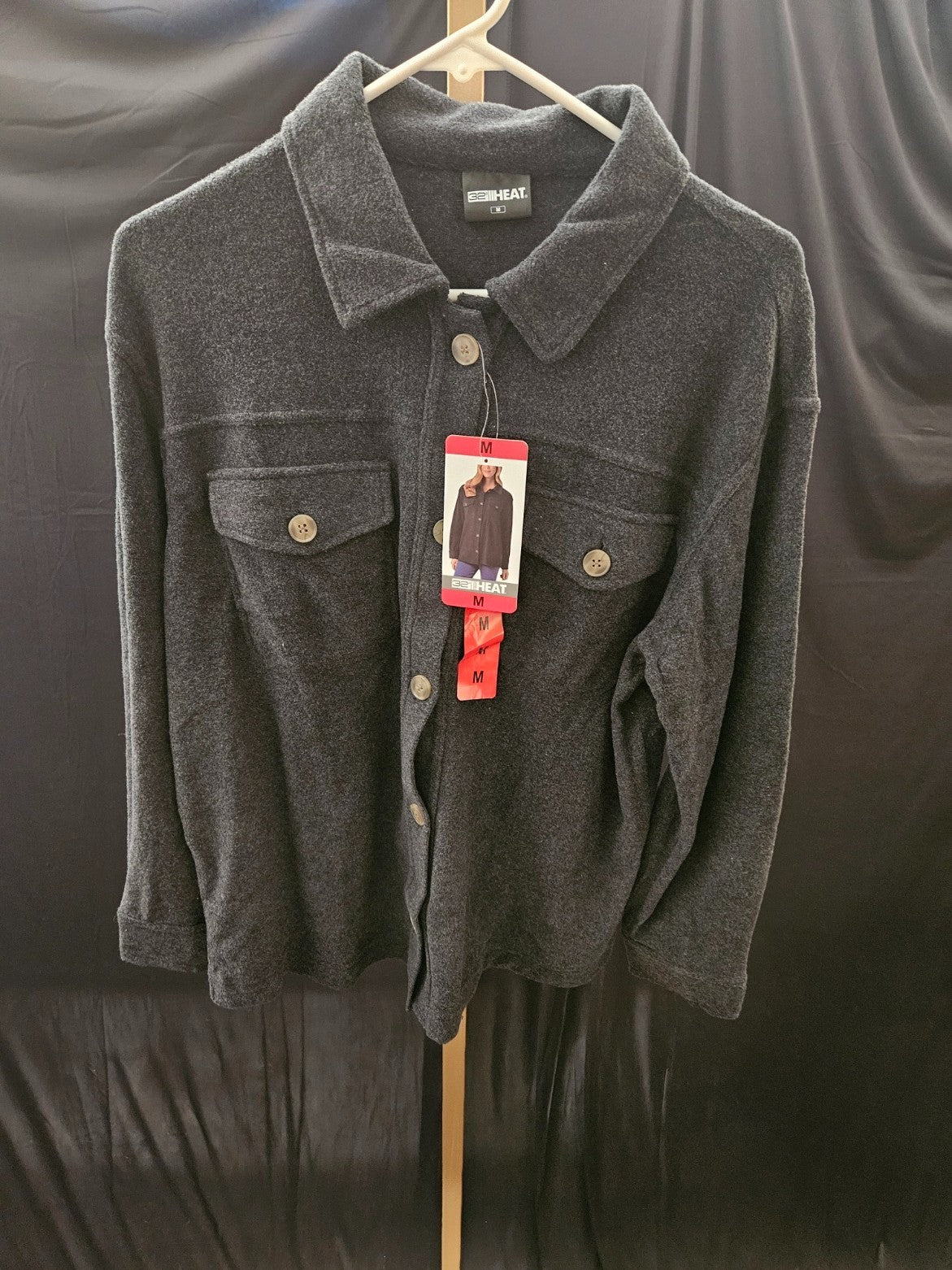 WOMEN'S SZ M 32 DEGREE BUTTON UP FLANNEL/FLEECE SHIRT NWT