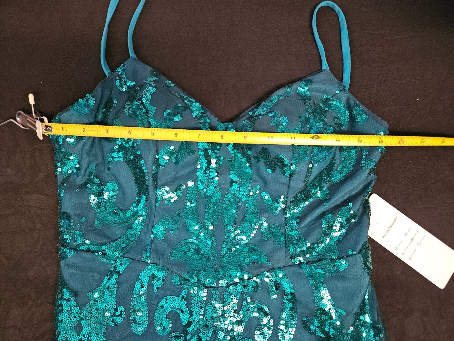 FAERIESTY TEAL/GREEN SEQUINED SHORT STRAPPY MINI DRESS SIZE SMALL NEW WITH TAGS