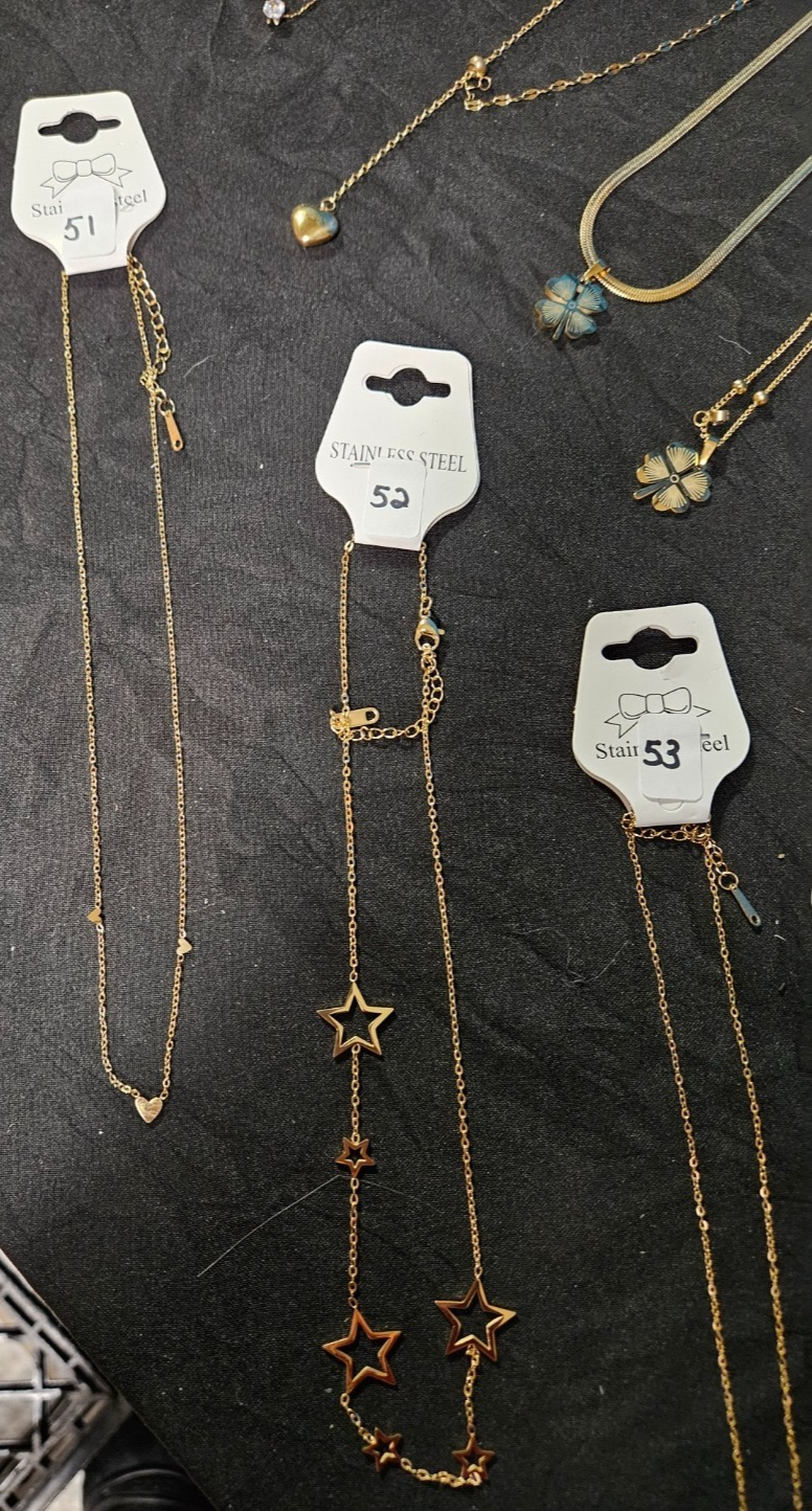 10k YELLOW GOLD PLATED OVER STAINLESS  ASST. NECKLACE & BRACELET YOU PICK #