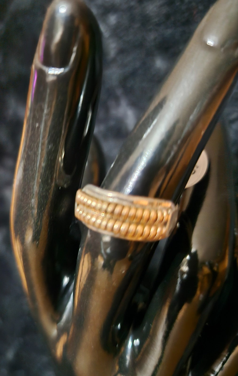 NATIVE AMERICAN MADE DOUBLE COIL RING 12K GOLD FILL OVER STERLING SILVER SIZE 8