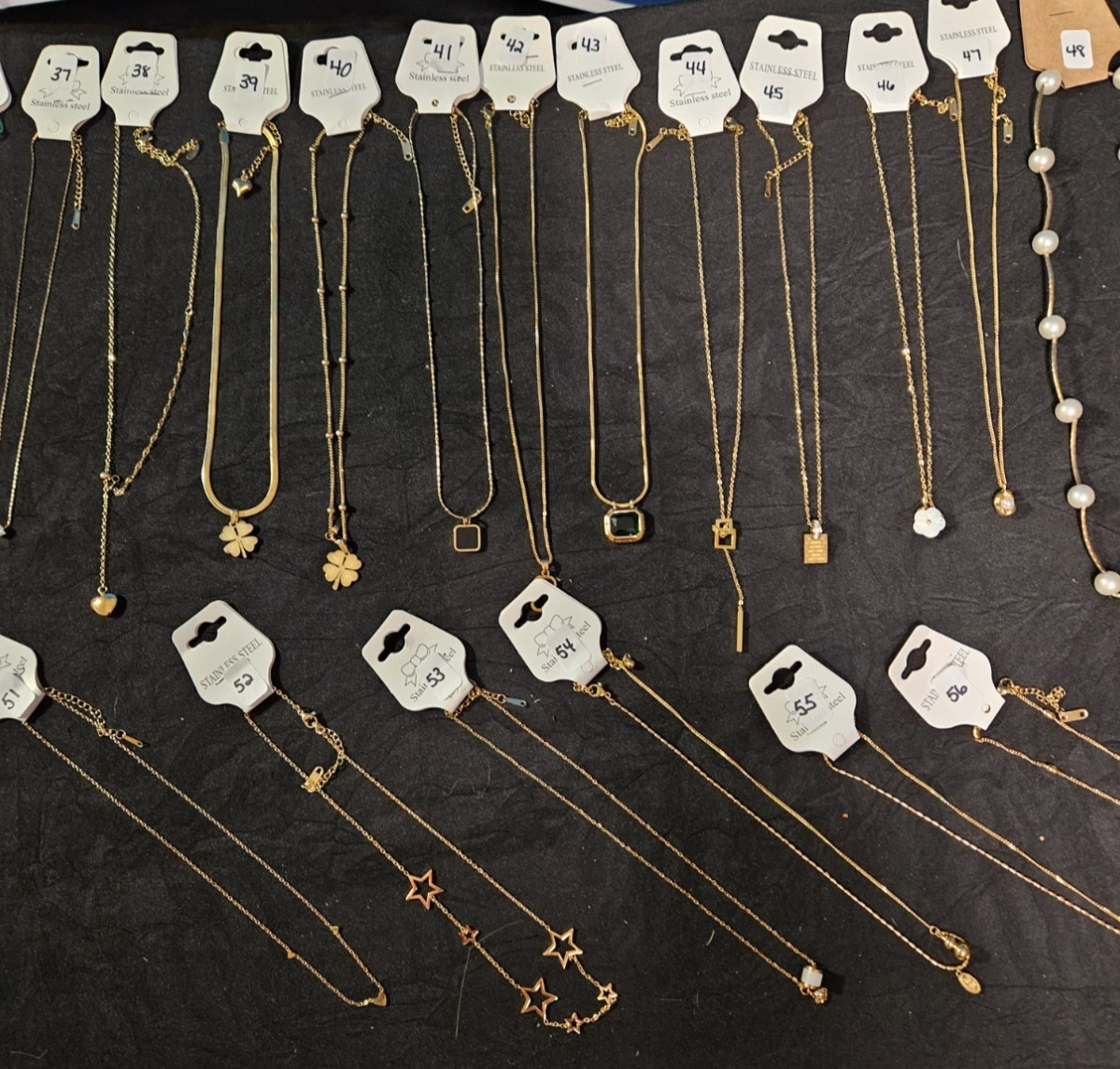 10k YELLOW GOLD PLATED OVER STAINLESS  ASST. NECKLACE & BRACELET YOU PICK #