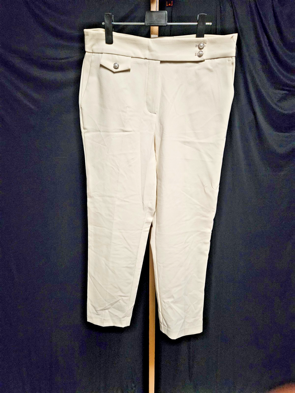 WOMEN'S SIZE 8 RACHEL ZOE HIGH RISE SLIM LEG BEIGE CRYSTAL/PEARL DRESS PANT NWT