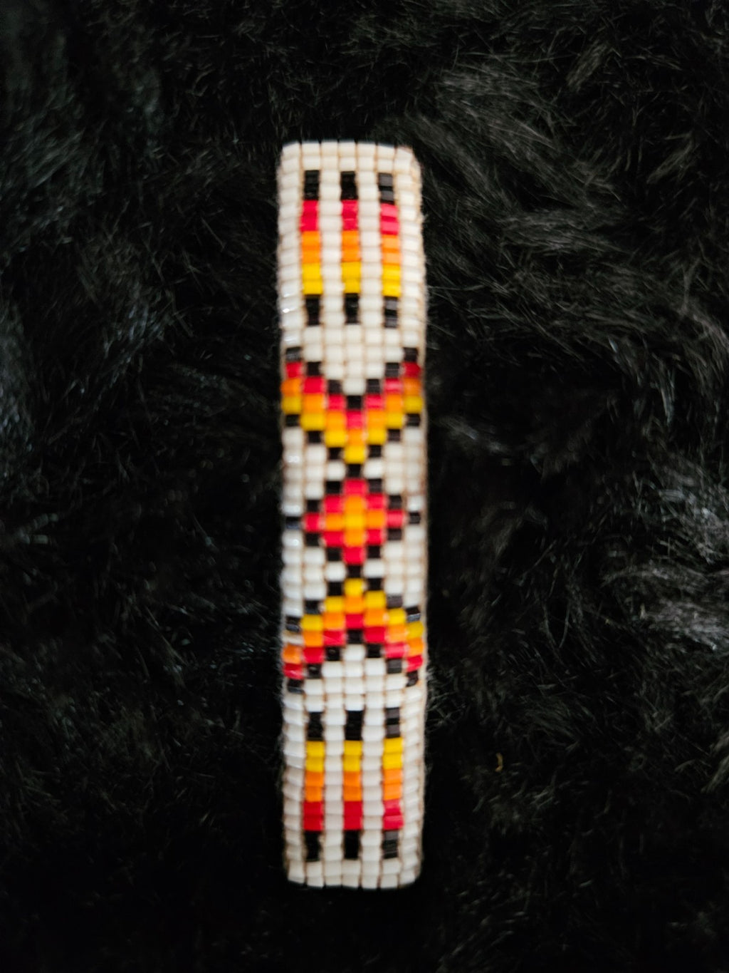 NATIVE AMERICAN MADE SET OF 4 BEADED (LOOMED) BARRETTES MULTI SIZE