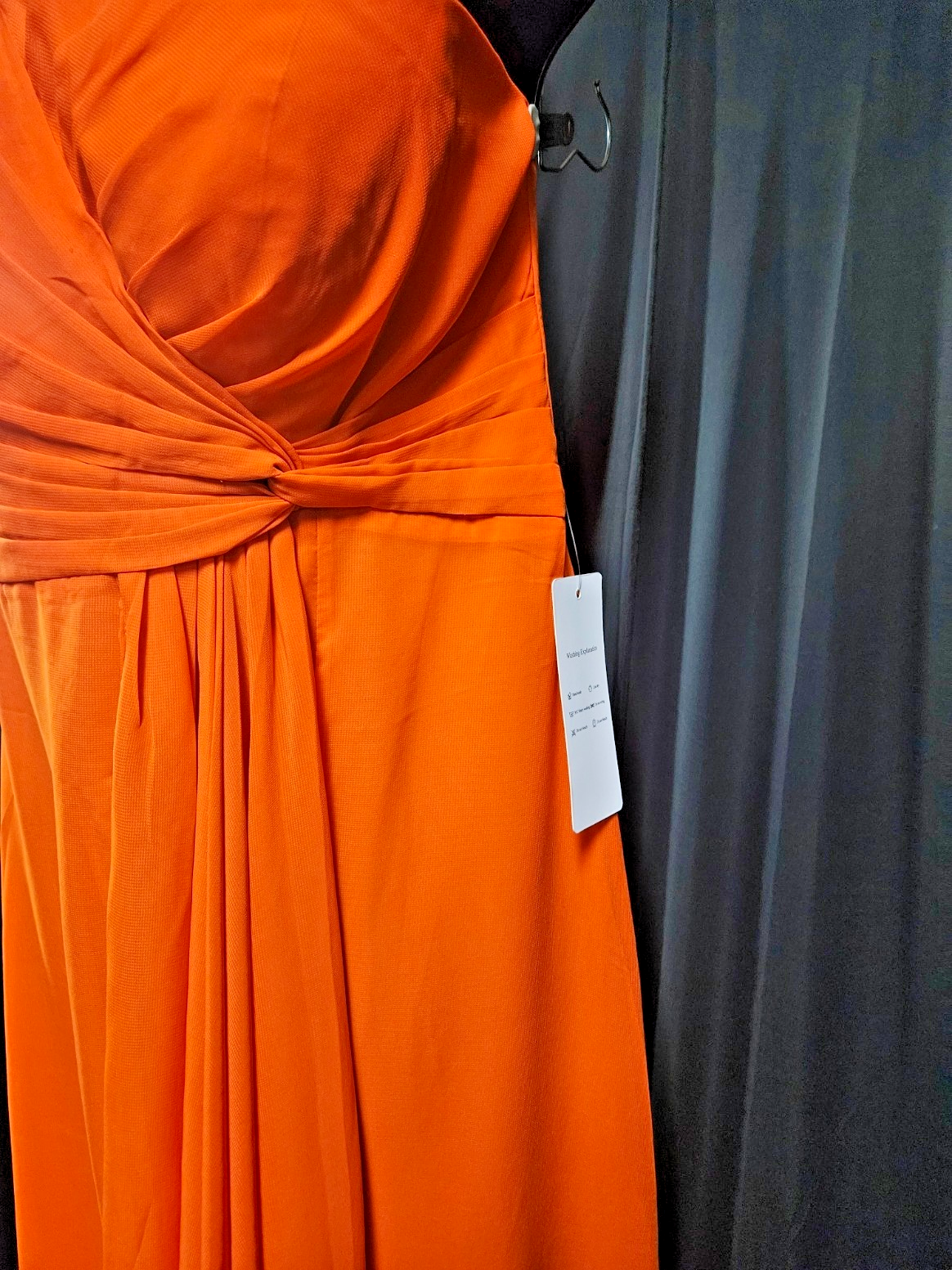 WOMEN'S SIZE 8 ORANGE CHIFFON ONE SHOULDER CORSET FORMAL/PROM GOWN NWT