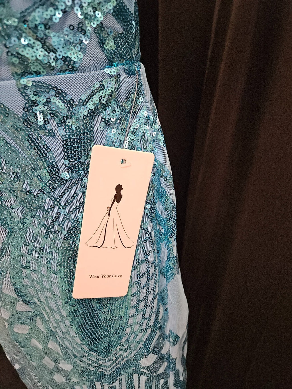 FAERIESTY SIZE SMALL BLUE SEQUINED FORMAL STRAPPY CORSET/ZIP MINI DRESS NWT