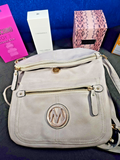 MKF COLLECTION LUCIANA WOMEN'S CROSSBODY LIGHT GRAY/PEWTER RIGHT STRAP RE-SEWN