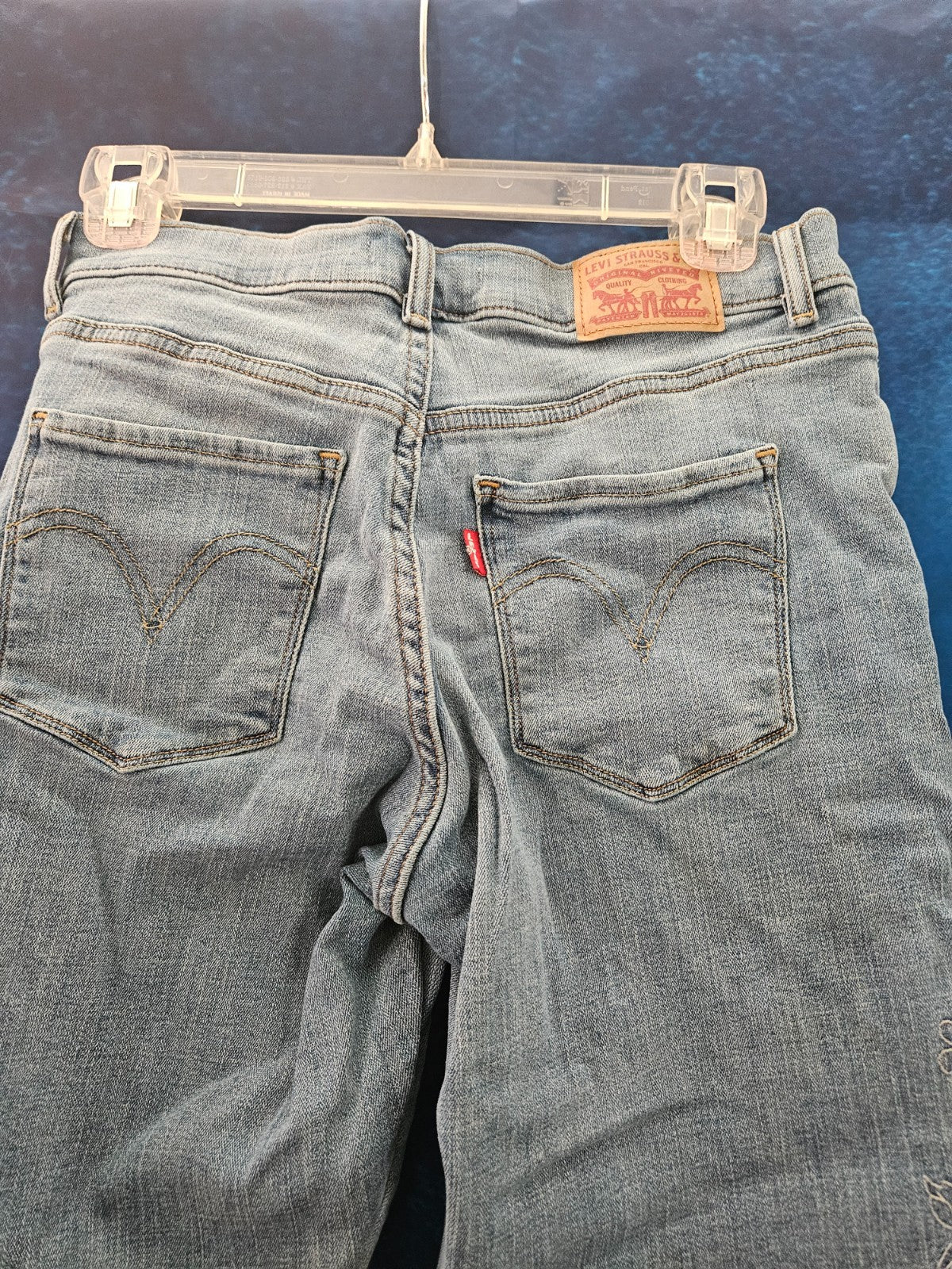 WOMEN'S CLASSIC BOOTCUT EMBROIDERED LIGHT WASH JEAN SIZE 2 X 30