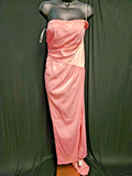CIDER FORMAL PINK SATIN STRAPLESS GOWN FLOWING BOW SIZE LARGE NWT