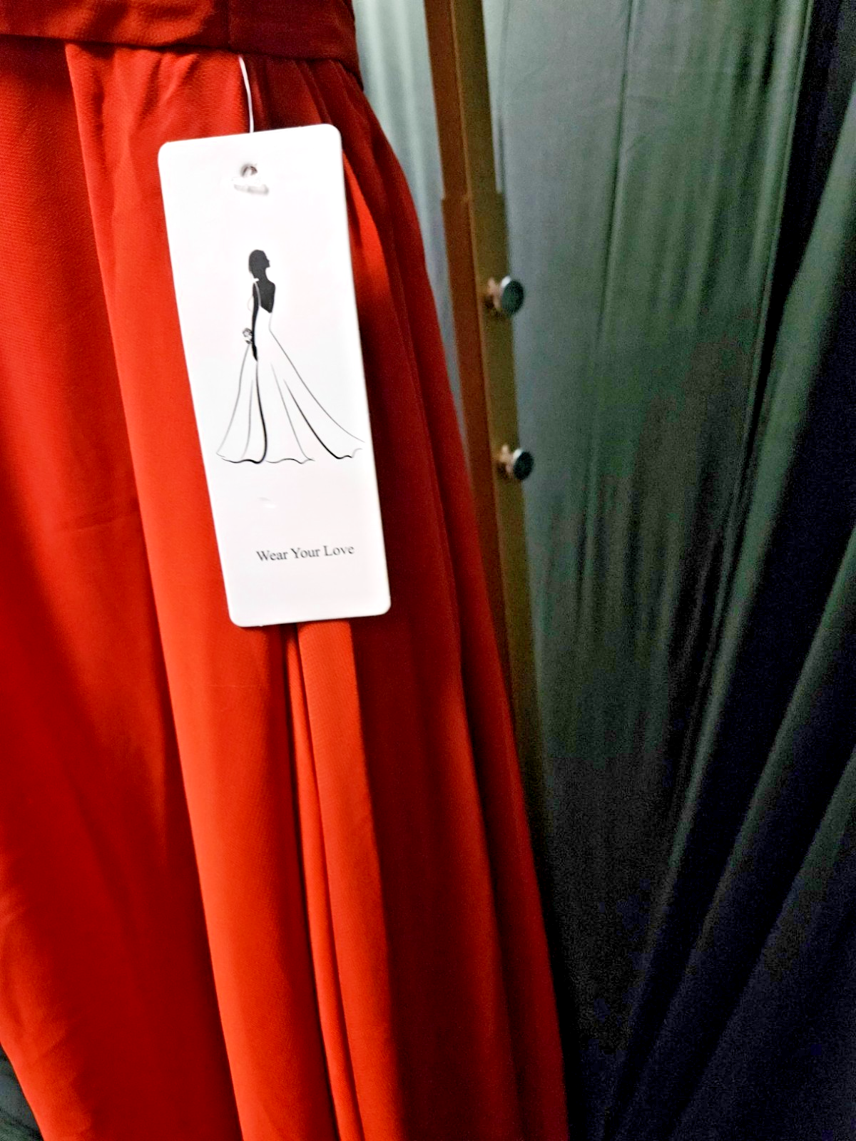 AZAZI LIANNE A-LINE OFF THE SHOULDER CHIFFON GOWN CINNAMON SIZE 14 CORSET BACK