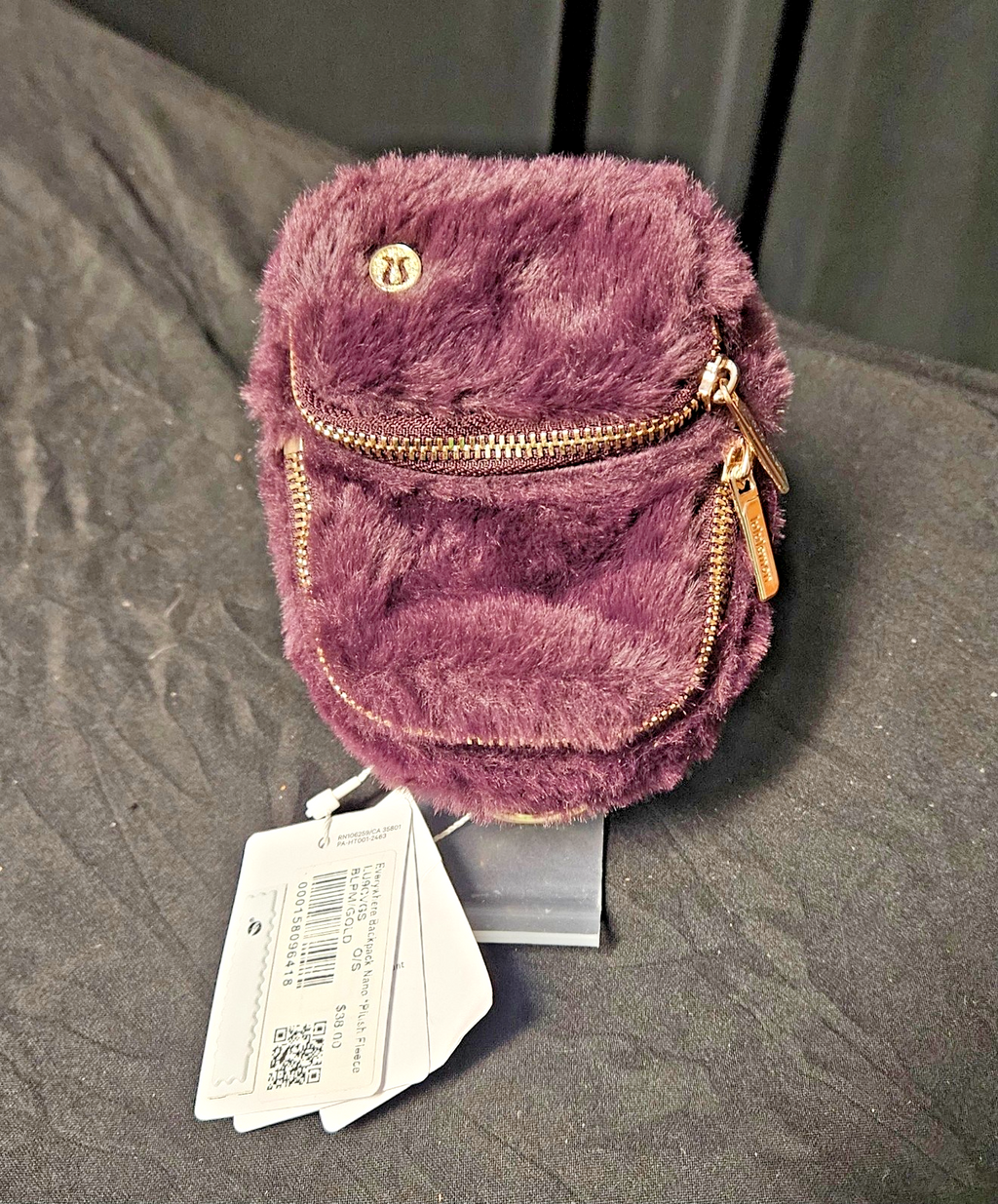 LULULEMON "NANO" EVERYWHERE BACKPACK PURPLE PLUSH/GOLD HARDWARE NWT