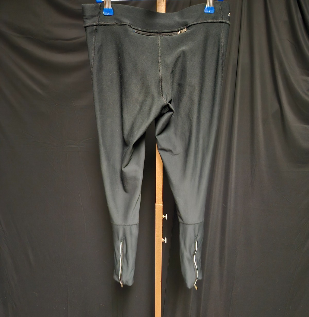 NIKE DRI-FIT SZ S BLACK ZIP LEG ATHLETIC RUNNING PANTS USED