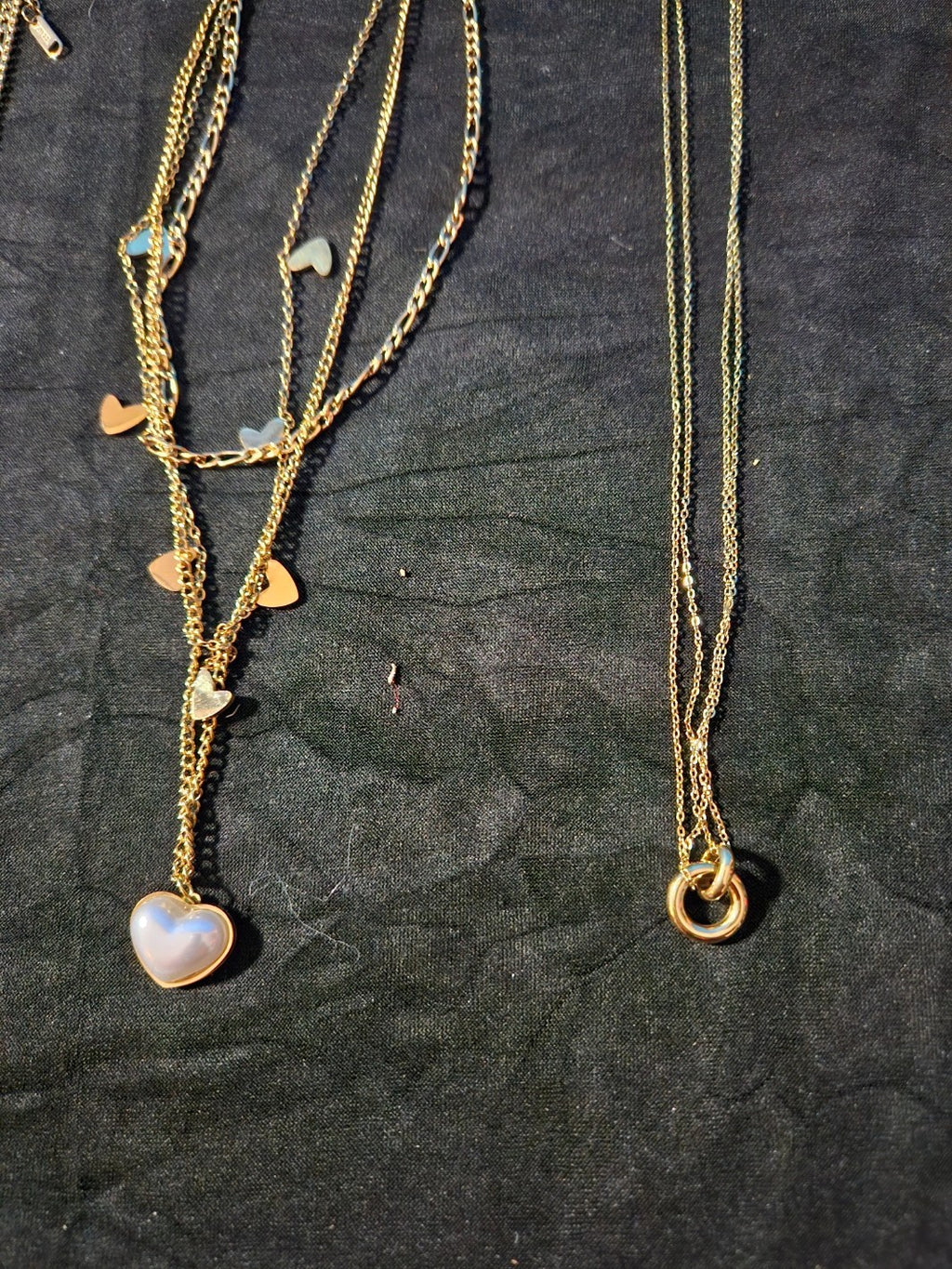 10K GOLD PLATE OVER STAINLESS DOUBLE/TRIPLE STRAND ASSORTED NECKLACE