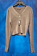 WOMEN'S FASHION NOVA GRAY CROPPED CARDIGAN SIZE LARGE