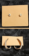 STERLING SILVER & CUBIC ZIRCONIA EARRING BUNDLE HALF HOOPS & STUDS