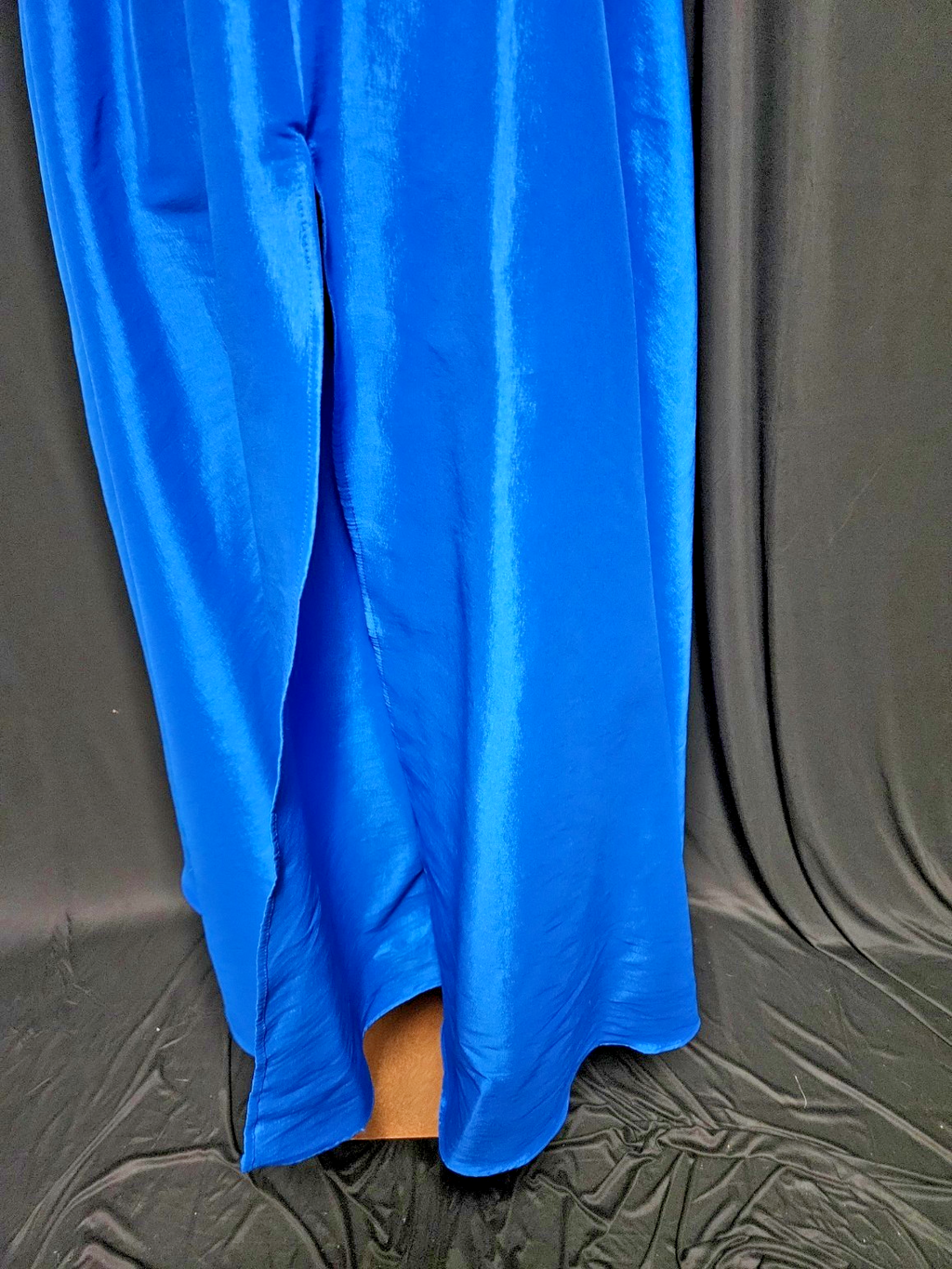 SHEIN STRAPLESS ROYAL BLUE SATIN/BLING FORMAL GOWN SZ M