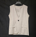 Women's beige one button LARGE oversized vest unbranded