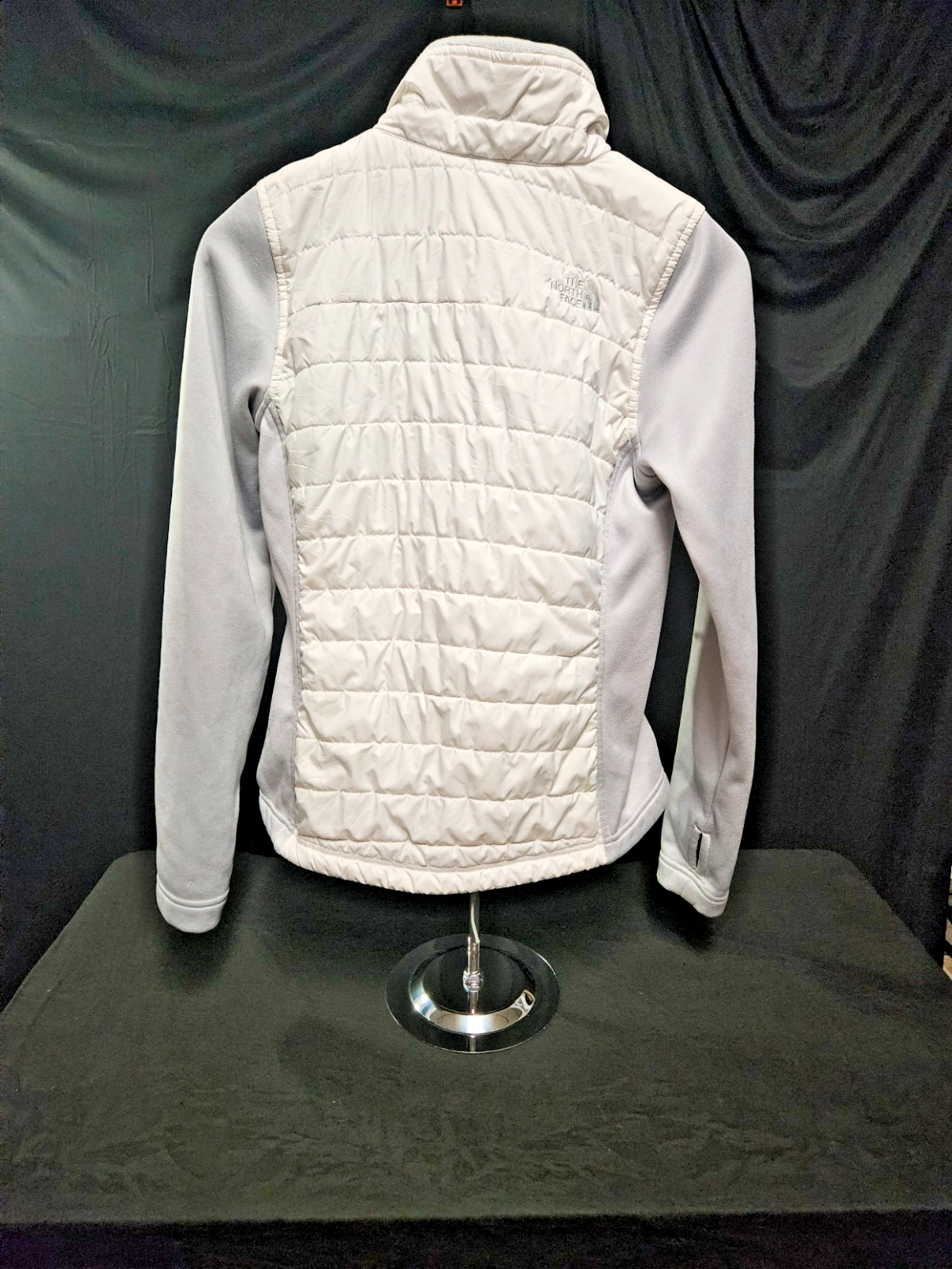 THE NORTH FACE WOMENS SMALL WHITE /GRAY ZIP UP JACKET SOME INSULATION