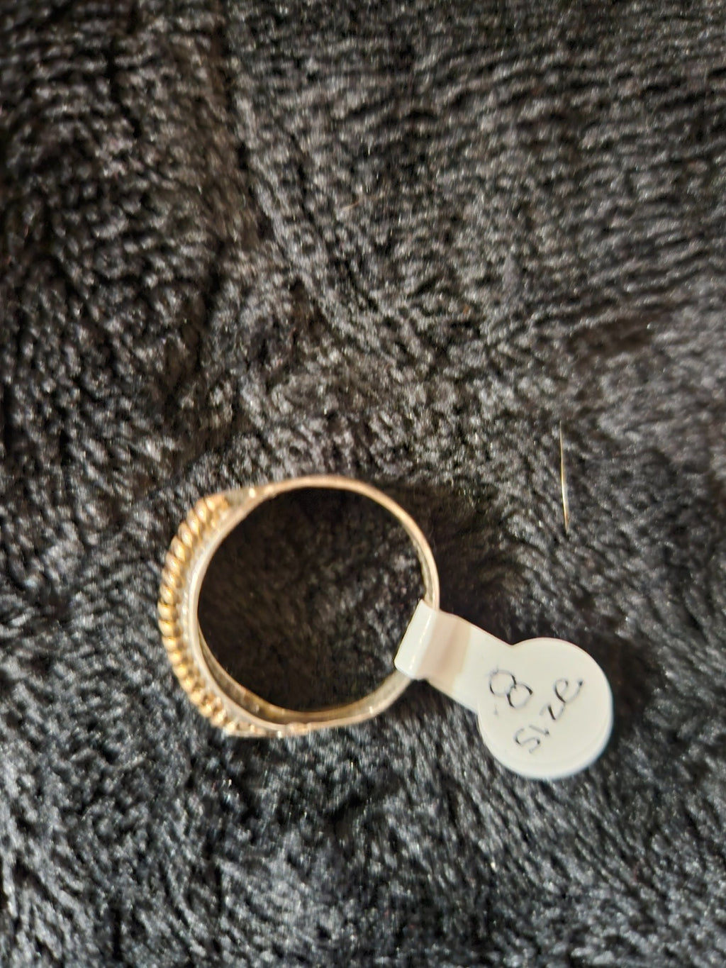 NATIVE AMERICAN MADE DOUBLE COIL RING 12K GOLD FILL OVER STERLING SILVER SIZE 8