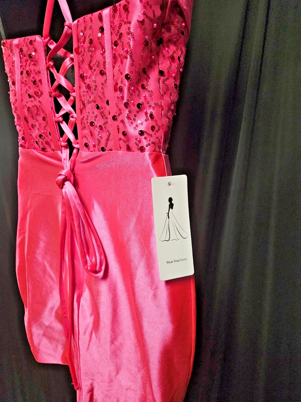 Bright Pink Short Sequined Prom/Cocktail DRESS SZ 0 (XS)