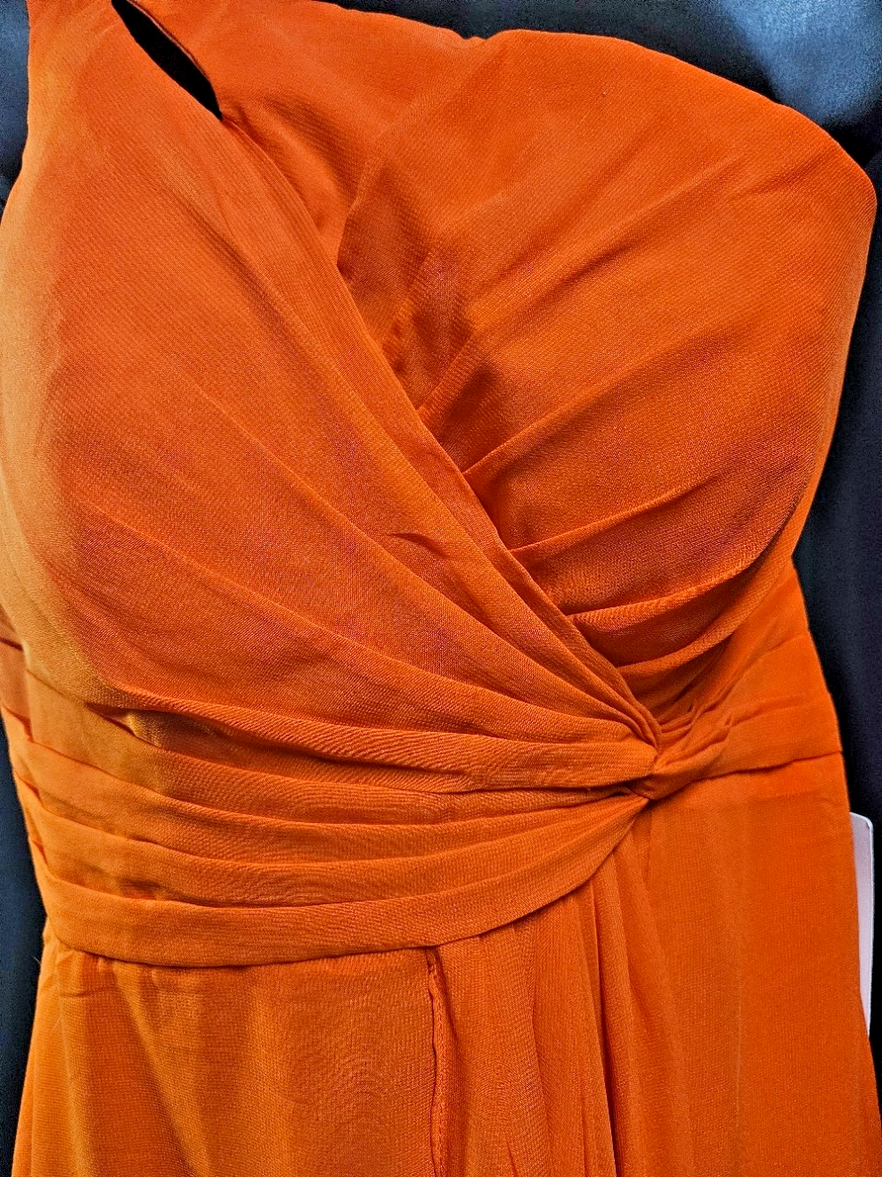 WOMEN'S SIZE 8 ORANGE CHIFFON ONE SHOULDER CORSET FORMAL/PROM GOWN NWT