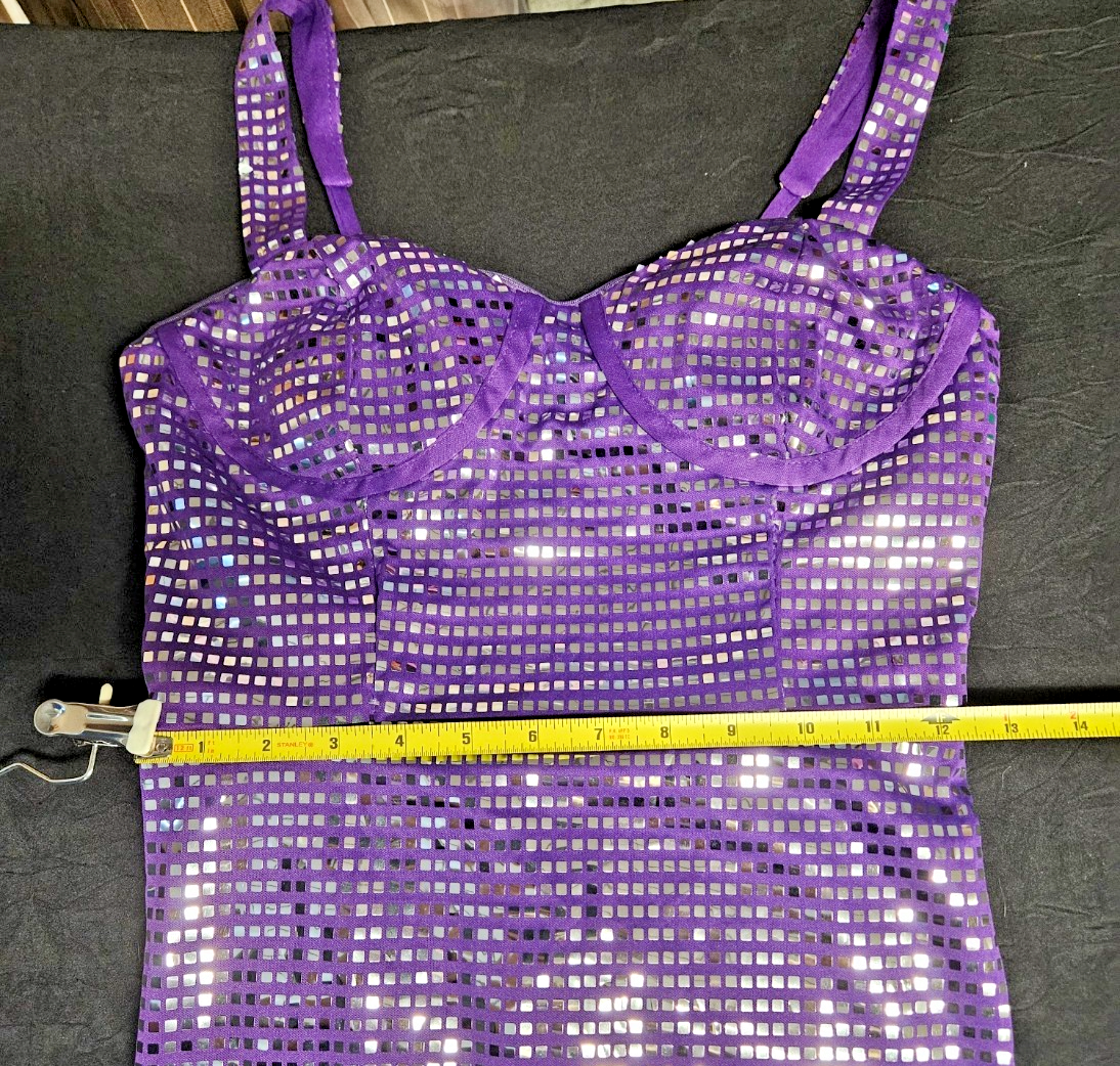 PURPLE SEQUINED SIZE 4 SHORT PROM/COCKTAIL DRESS NWOT