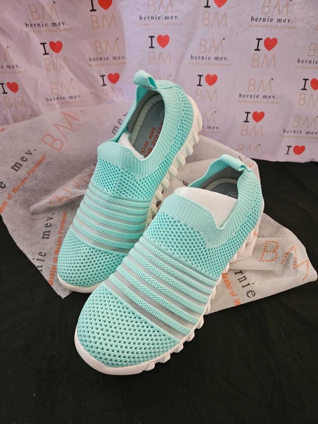 WOMEN'S SZ 6 BERNIE MEV AQUA WILLEY'S SLIP ON TENNER NWT