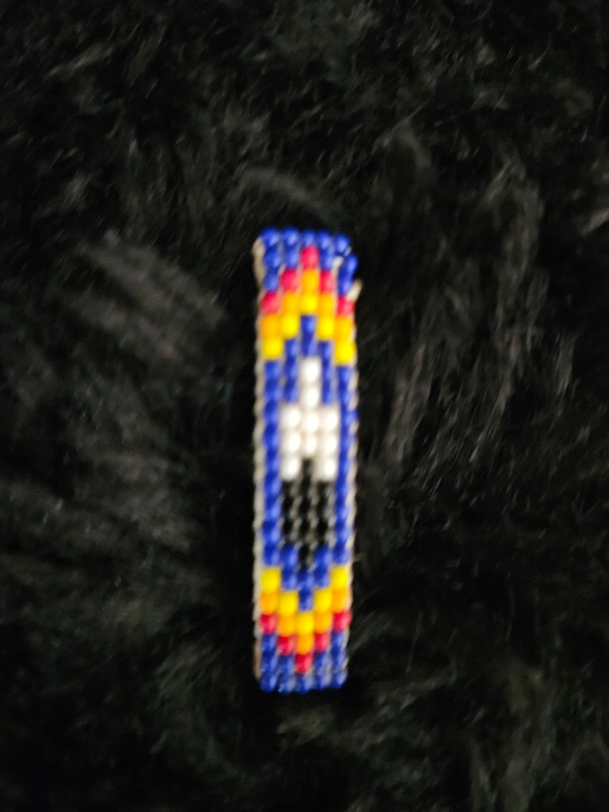 NATIVE AMERICAN MADE SET OF 4 BEADED (LOOMED) BARRETTES MULTI SIZE
