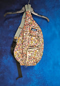 KAVU WILD SPOTS Rope Sling Bag Crossbody Backpack Cotton Canvas Mini Hiking Camp
