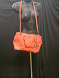 MICHAEL KORS KELLEN SAFFIANO LEATHER SATCHEL ORANGE IN EXCELLENT CONDITION