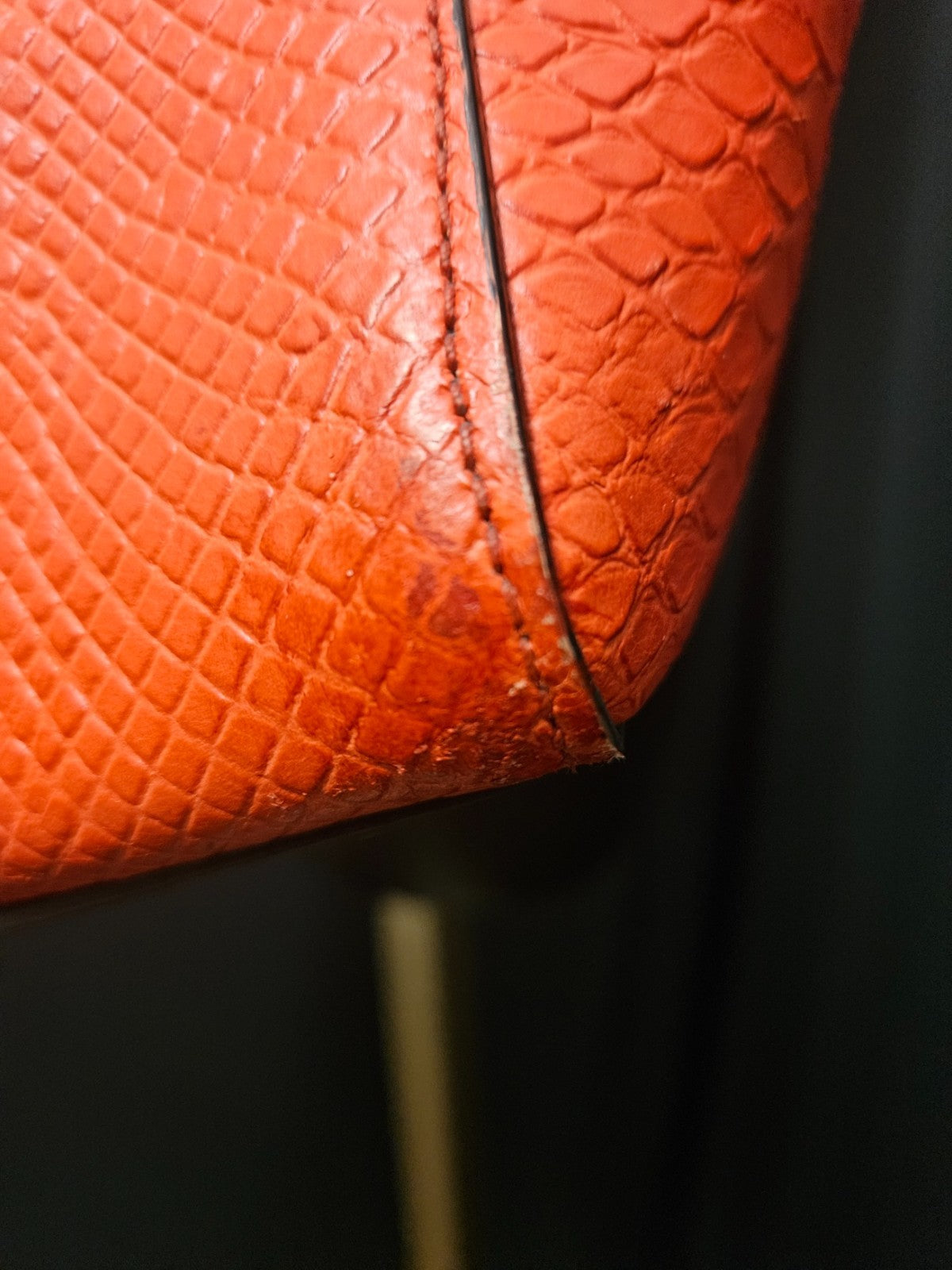 MICHAEL KORS KELLEN SAFFIANO LEATHER SATCHEL ORANGE IN EXCELLENT CONDITION