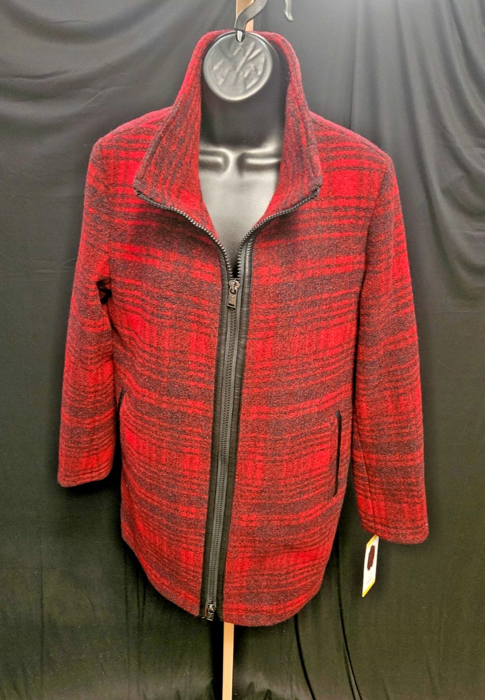 NWT RED/BLK PLAID PENDLETON WOOL ZIP UP FALL JACKET
