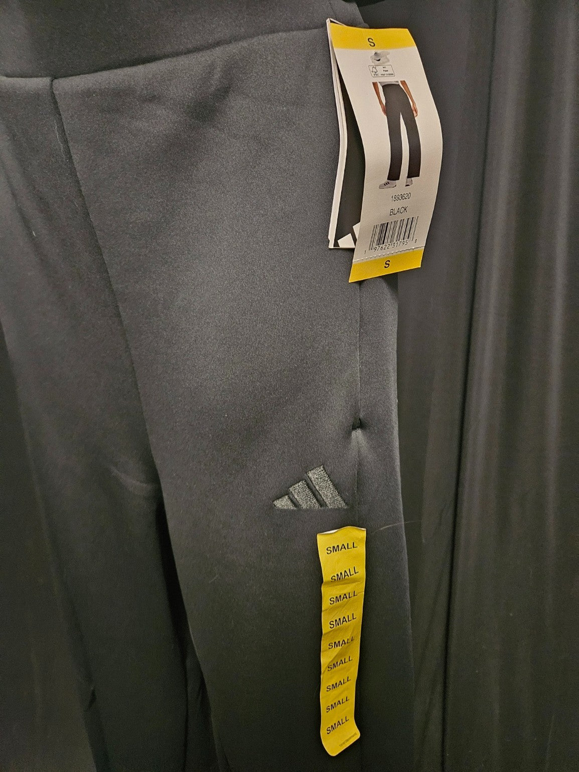 WOMEN'S ADIDAS SZ SMALL BLACK WIDE LEG ATHLETIC PANT NWT