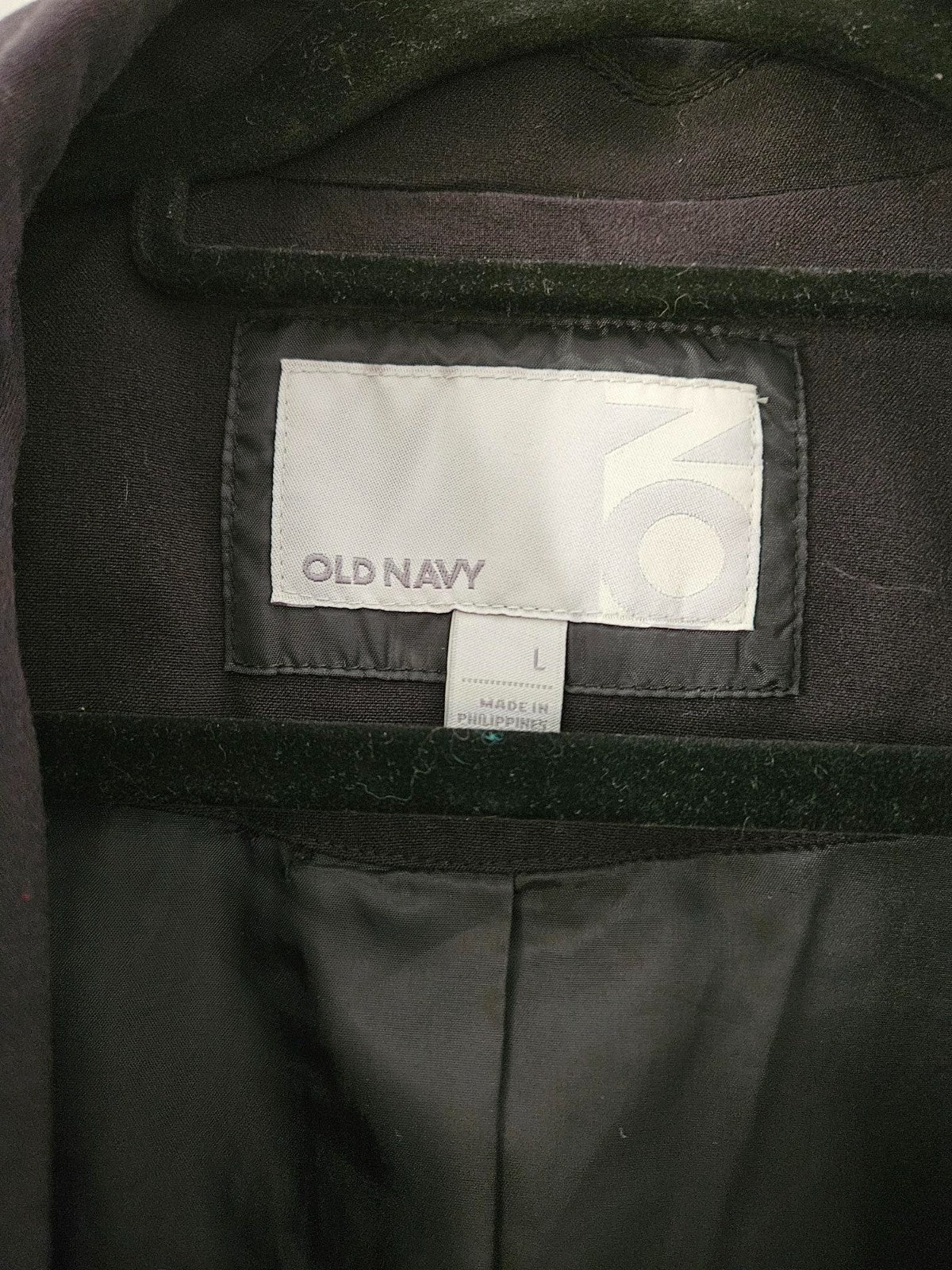 Old Navy Classic Black Blazer Womens L One Button Stretch Cotton Career Work