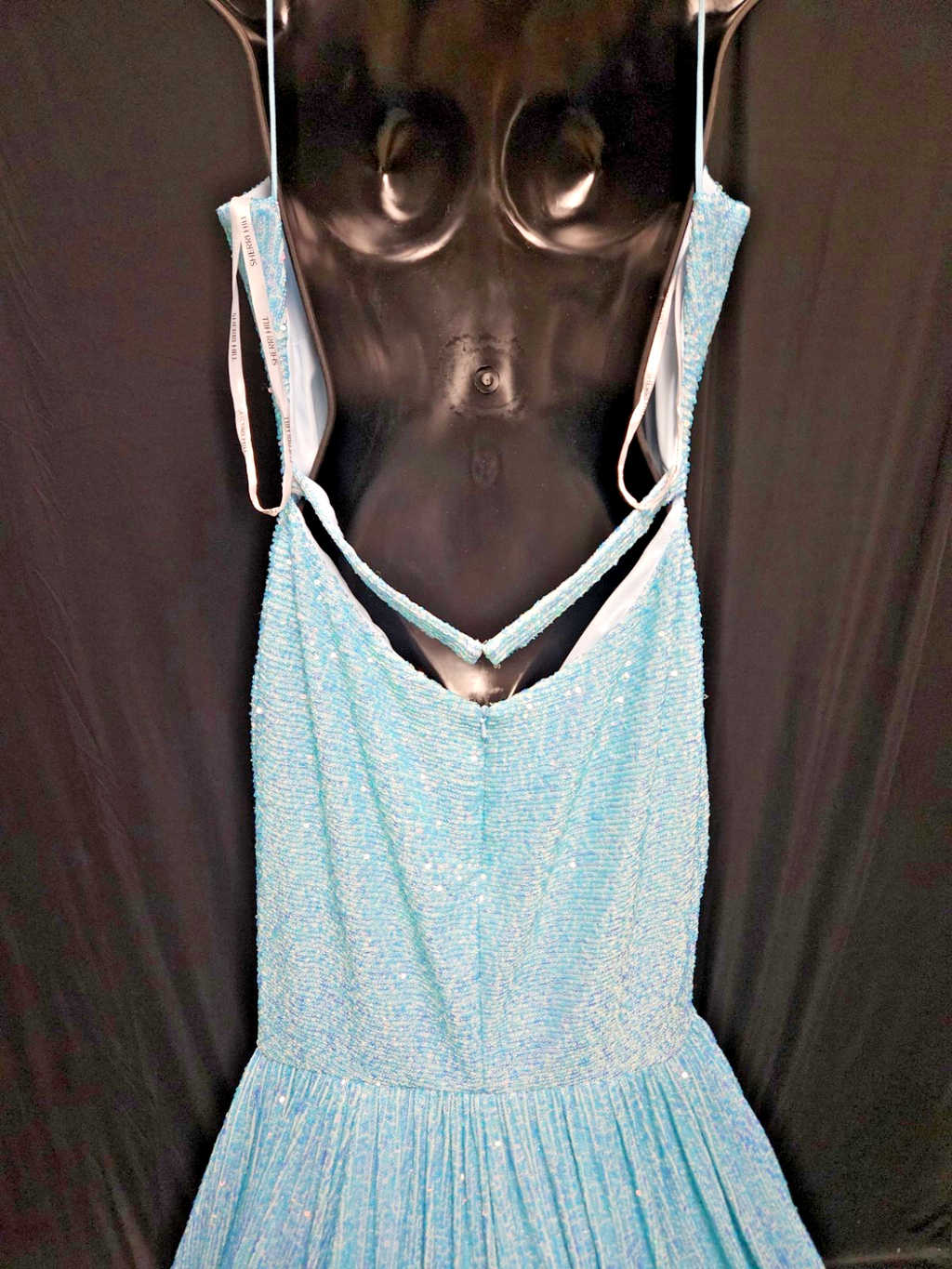 GORGEOUS FORMAL SHERRI HILL TURQUOISE BLUE SEQUINED MERMAIN GOWN SIZE 12