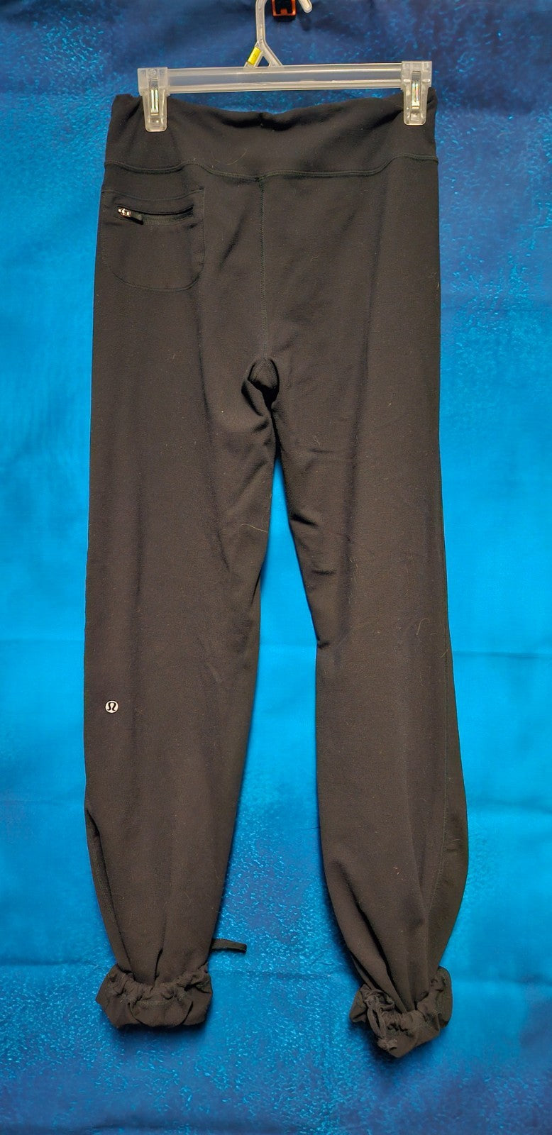 LULULEMON WIDE LEG JOGGERS ELASTIC AT ANKLES SIZE 6 BLACK