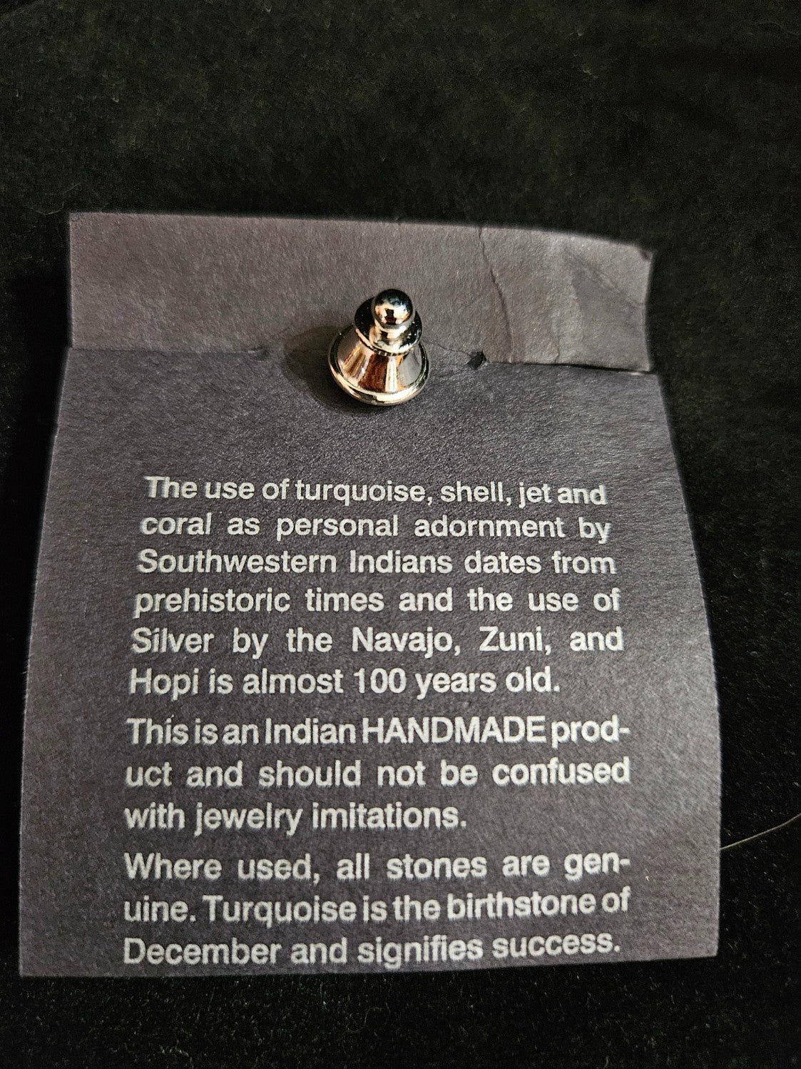 NATIVE AMERICAN HANDMADE STERLING WOLF/4 DIRECTION COLORED PIN BY KURT MOHAWK