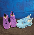 WOMEN'S SIZE 6 TENNER SHOE BUNDLE PURPLE, AQUA KNIT, BREATHABLE, RUNNING/WALKING