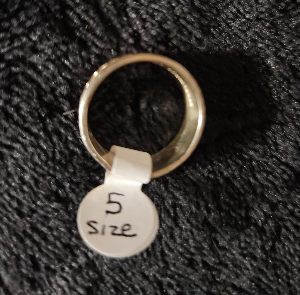 HANDMADE NATIVE AMERICAN NAVAJO 14K YELLO GOLD FILL /STERLING SILVER BAND SIZE 5