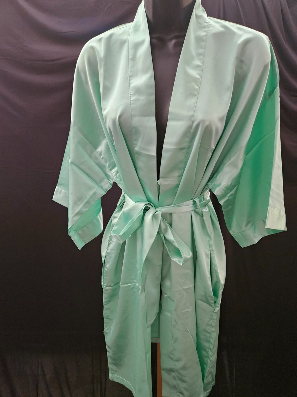 THE BUND AQUAMARINE SATIN/RHINESTONE SZ S BRIDESMAID ROBE & BRIDE TRIBE CUP NWT