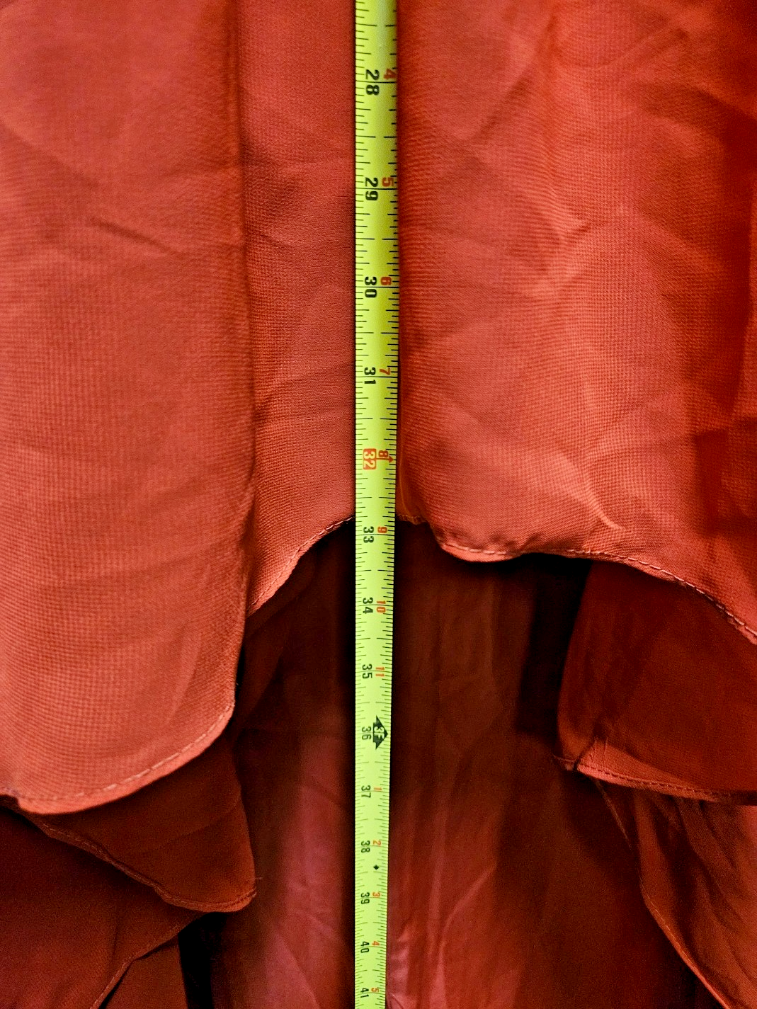 AZAZI LIANNE A-LINE OFF THE SHOULDER CHIFFON GOWN CINNAMON SIZE 14 CORSET BACK