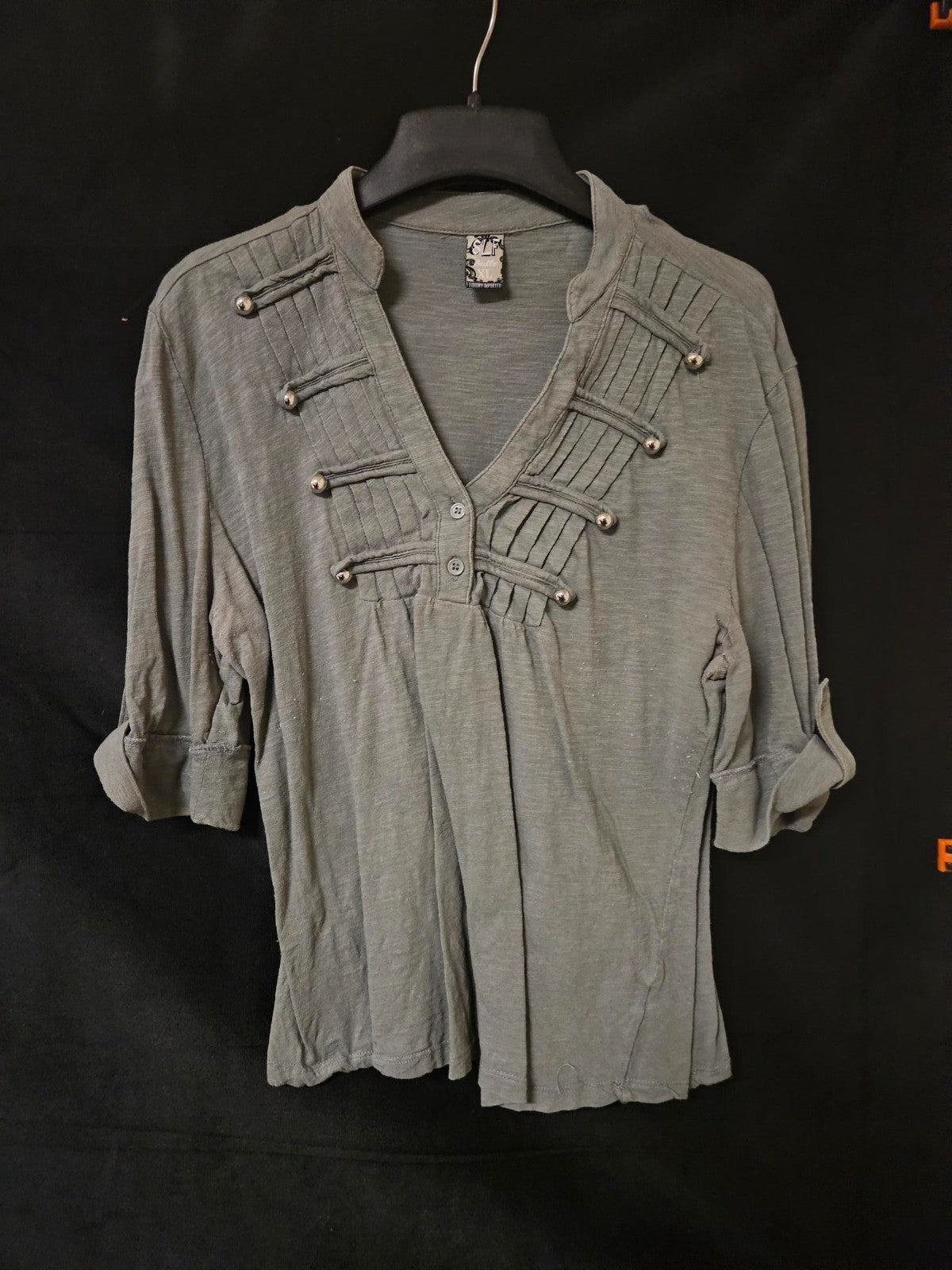 Women's Maurices Military Style Green Shirt XL