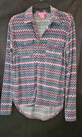 COWGIRL TUFF WOMEN'S SIZE Med ZIG ZAG PRINT PULLOVER BUTTON UP