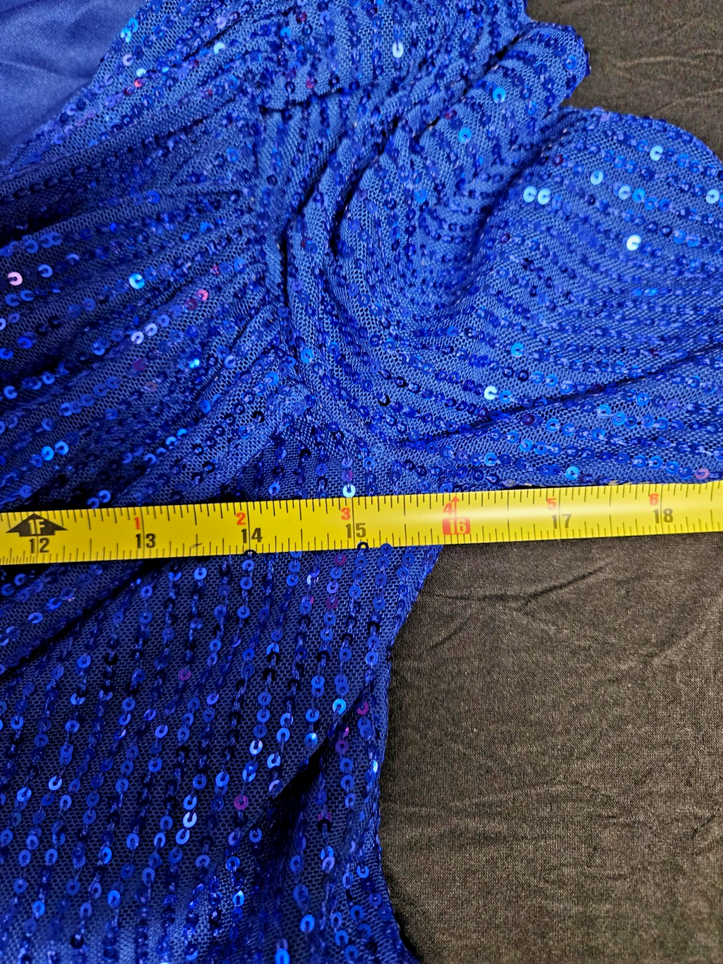 WOMEN'S SZ SM LONG SLEEVE DK BLUE, SEQUINE,ROUCHED,FULLSKIRT EVENING GOWN NWOT