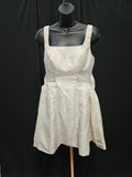 FAERIESTY BEIGE SATIN FIT FLARE SHORT BABY DOLL GOWN BOW SIZE SMALL ZIP & CORSET