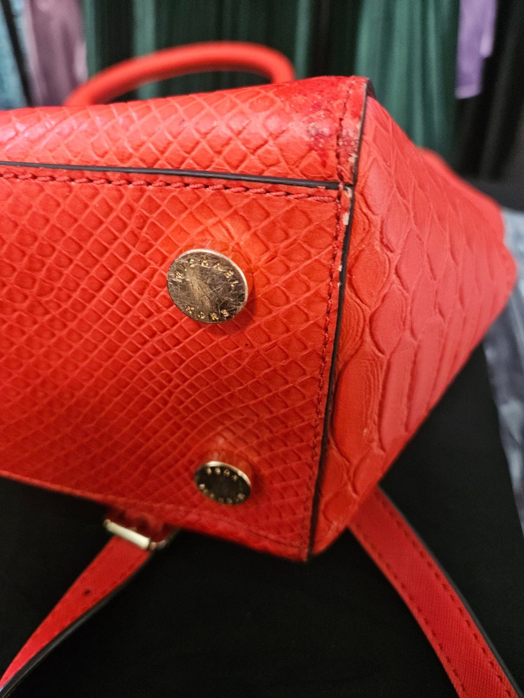 MICHAEL KORS KELLEN SAFFIANO LEATHER SATCHEL ORANGE IN EXCELLENT CONDITION