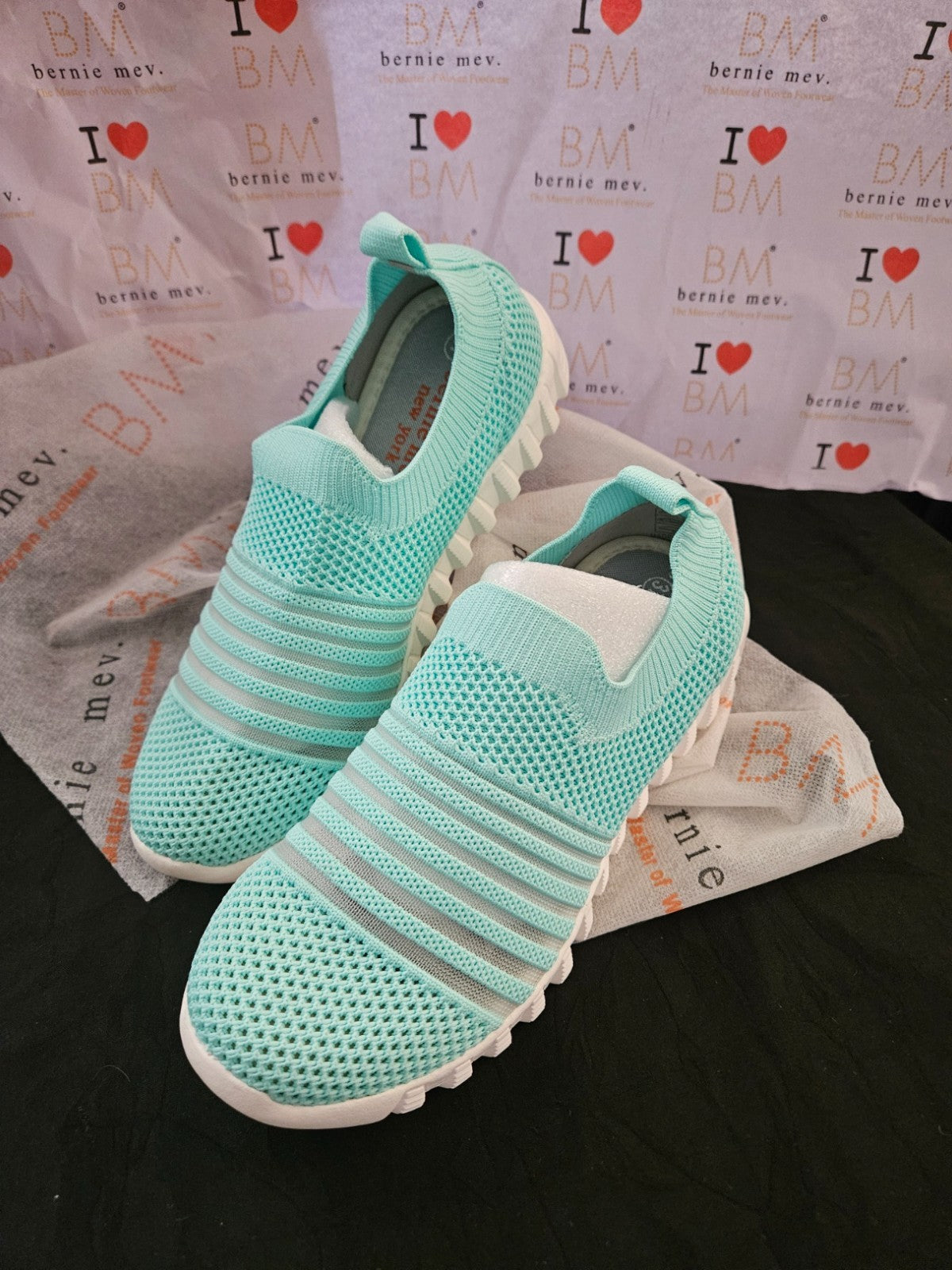 WOMEN'S SZ 6 BERNIE MEV AQUA WILLEY'S SLIP ON TENNER NWT