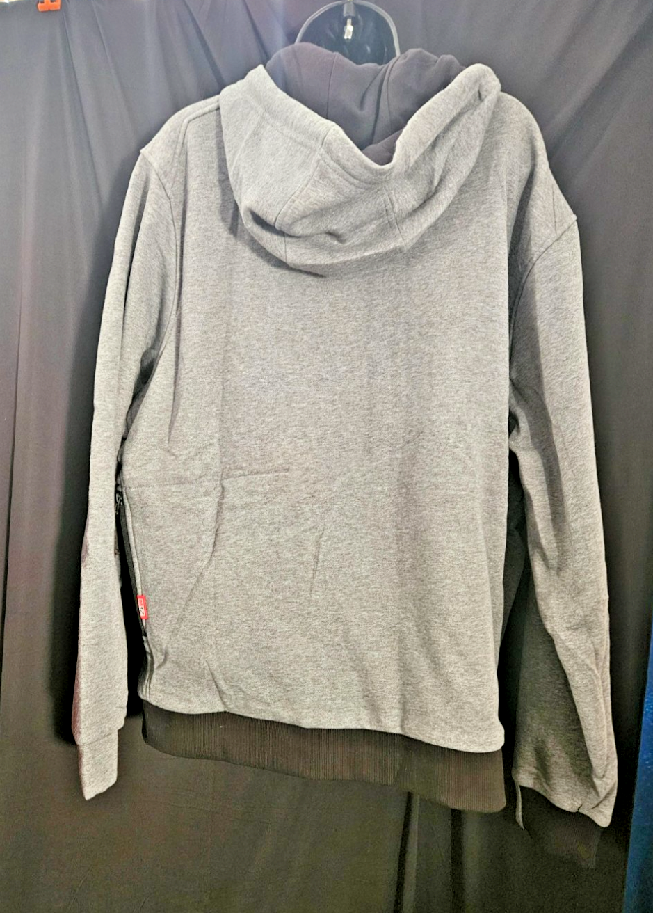 SIZE MEN's XL MILWAUKEE M12 HEATED ZIP UP HOODIE GRAY/BLACK