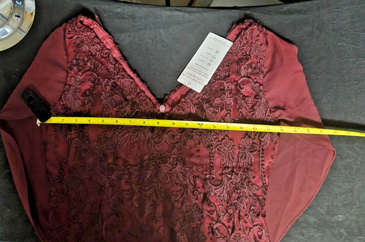 EXQUISITE SIZE 14 WINE LACE ZIPPER BACK COWL BACK FORMAL GOWN NWT PROM/WEDDING