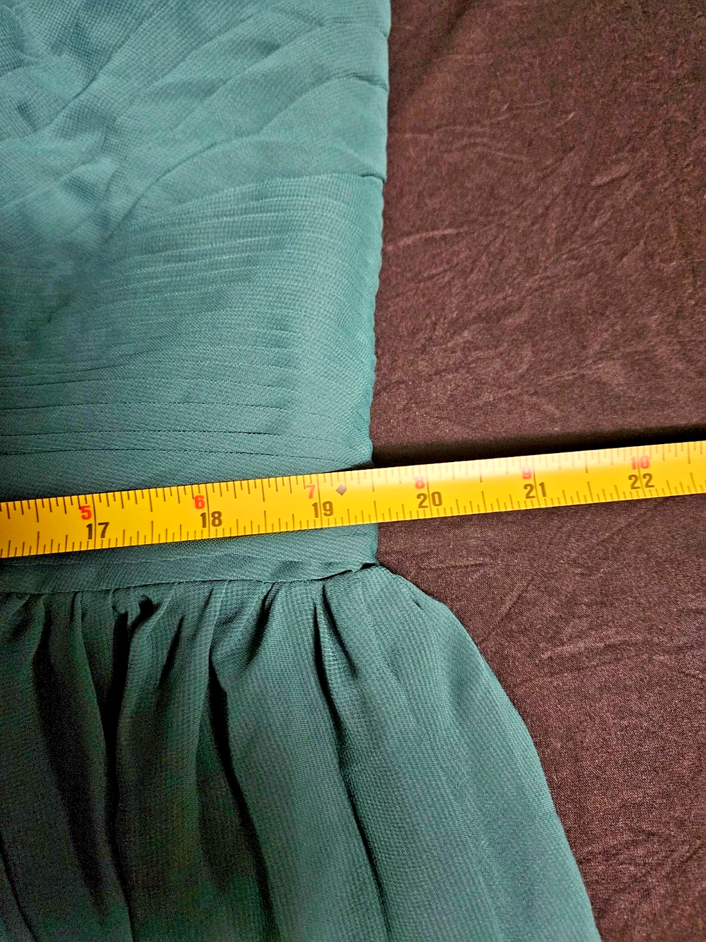 WOMEN'S SIZE 18 DARK GREEN CHIFFON OFF THE SHOULDER GOWN PROM/FORMAL NWT